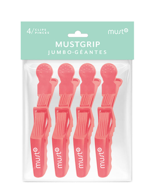 Must52 Must Grip Jumbo Clips – Coral, Expandable, 4 Pack
