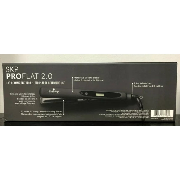Schwarzkopf SKP PRO FLAT 2.0 Flat Iron with Silicone Strips/Sleeve – Smooth, Controlled Straightening 1 1/2"