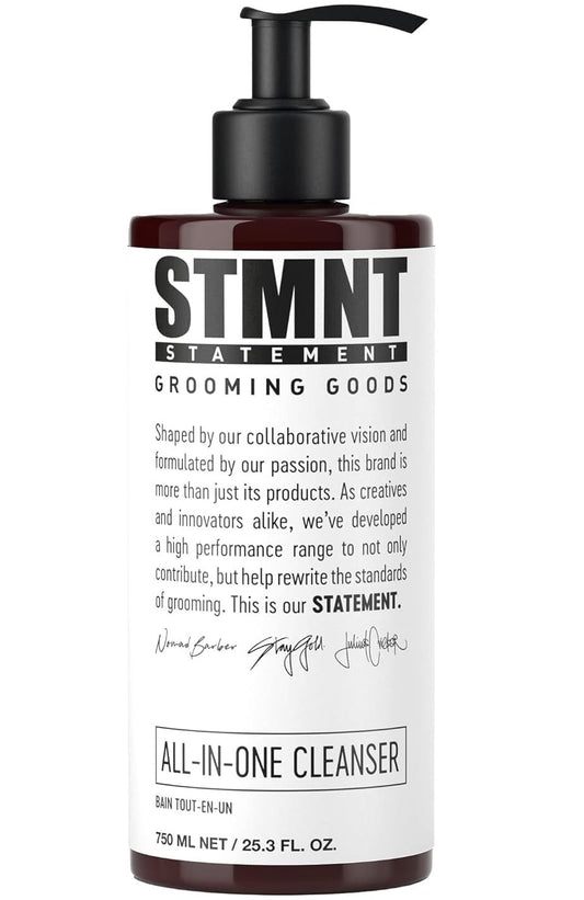 STMNT All-In-One Cleanser 300ml — 750 ml pump bottle, front label