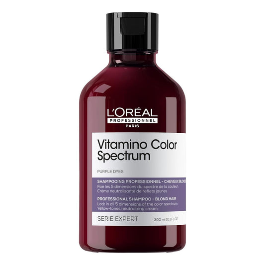 L’Oréal Professionnel Vitamino Color Spectrum Purple Shampoo – Anti-Brass Toning for Blonde & Highlighted Hair