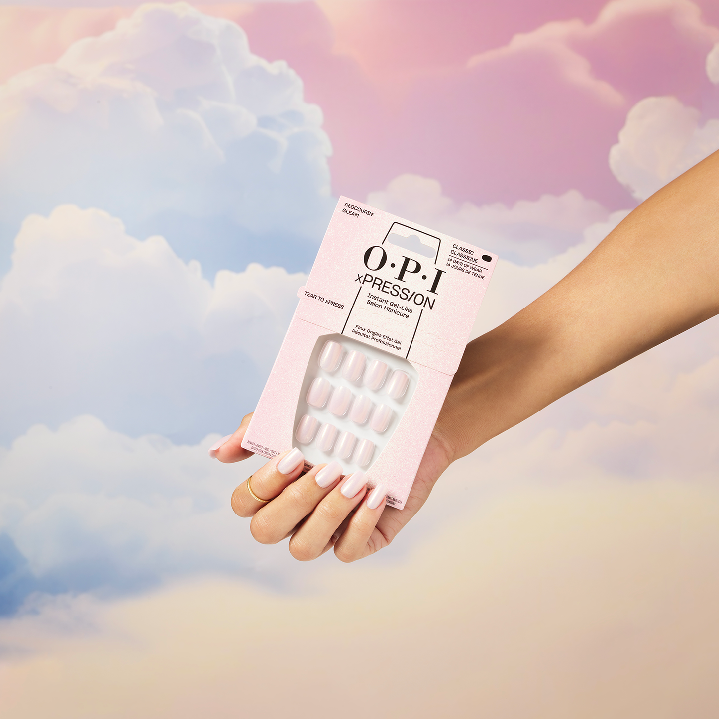 OPI xPRESS/ON Reoccurin' Gleam – Shimmery Pink Press-On Nails AN039S