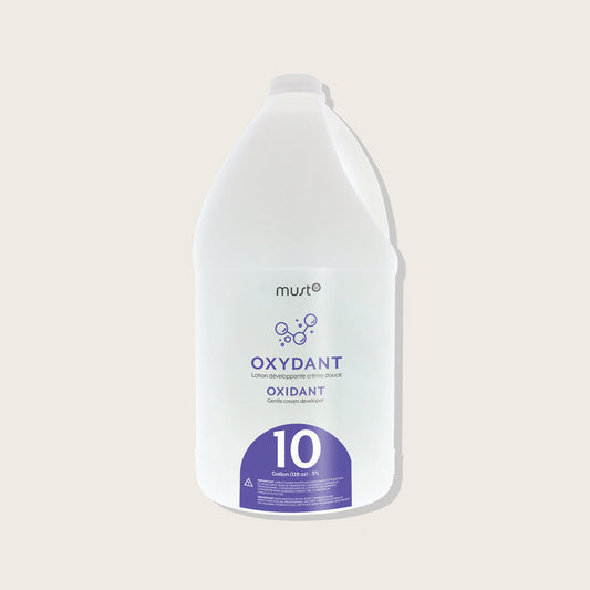 Must52 Peroxide Cream Developer Gallon — 10 Volume 3.78 L jug, purple label, plain background