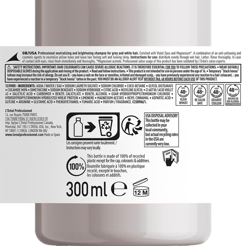 L'Oréal Professionnel Silver Toning Duo – Shampoo 300ml + Conditioner 200ml