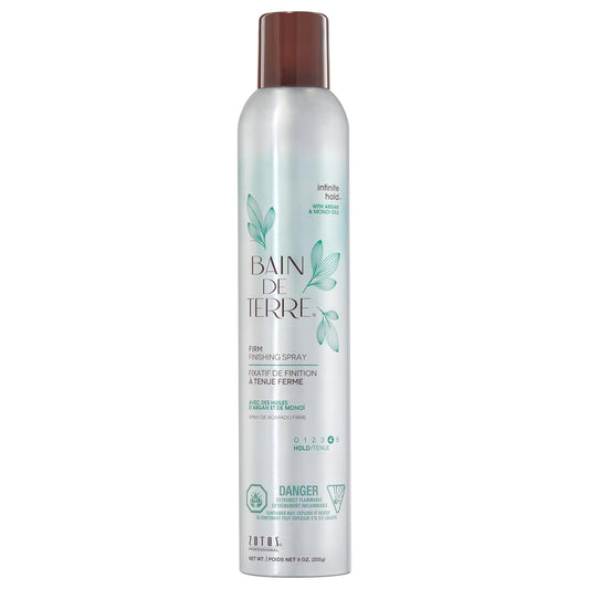Bain de Terre Infinite Hold Firm Finishing Spray — current-livery front packshot, plain white background