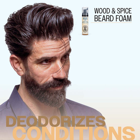 Reuzel Wood & Spice Beard Foam 70ml - Cleanse and Condition