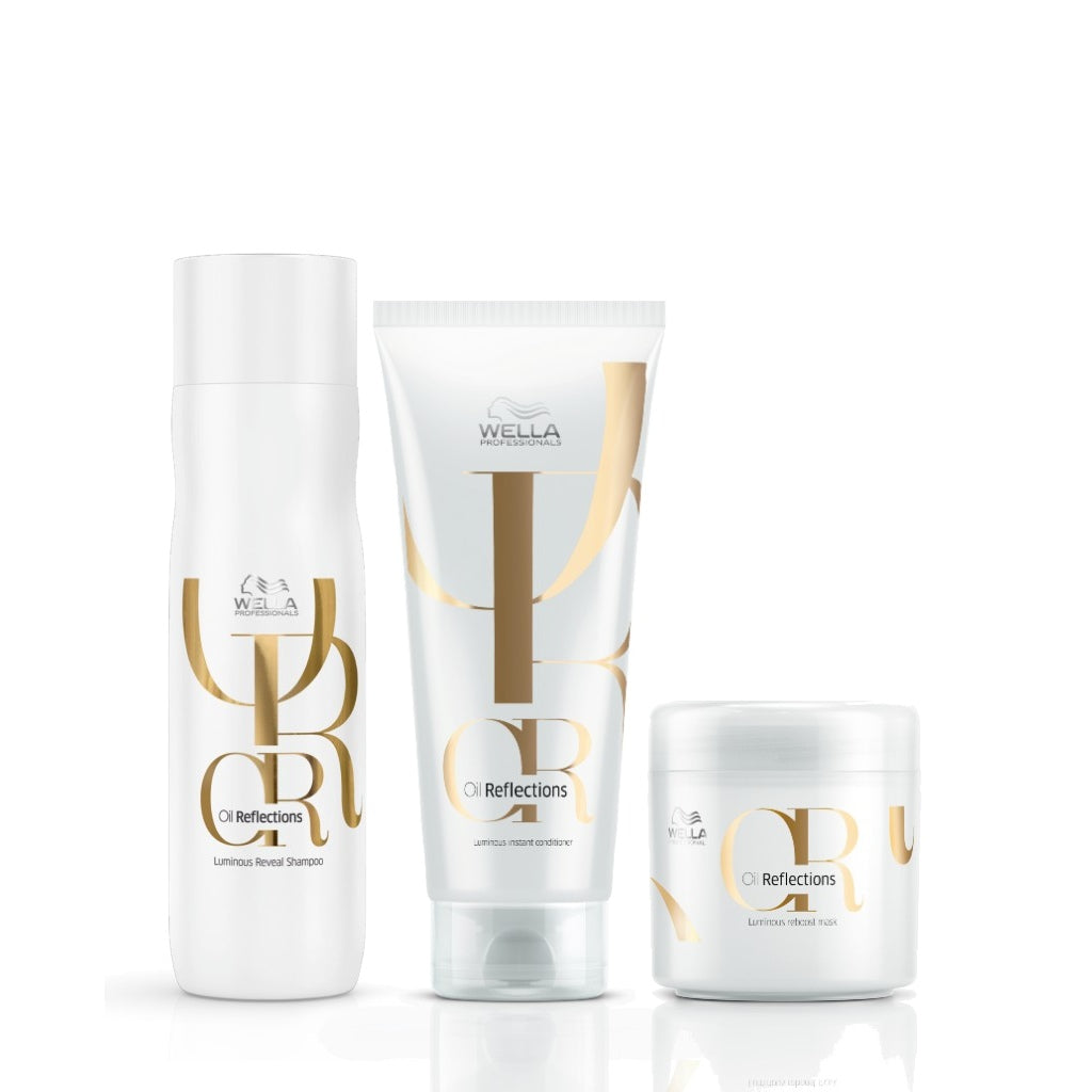 Wella Oil Reflections Trio – Camellia Oil Shine System for 3X Smoother, Luminous Hair