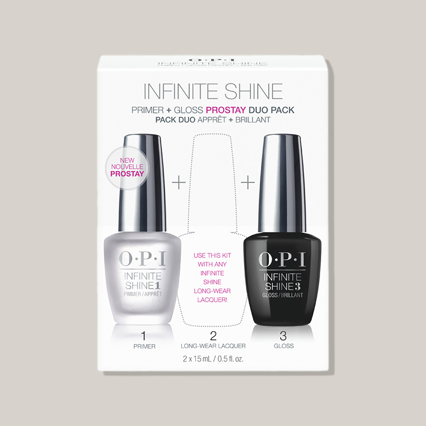 OPI Infinite Shine ProStay Base/Top Coat Duo for Long-Lasting Shine and Durability