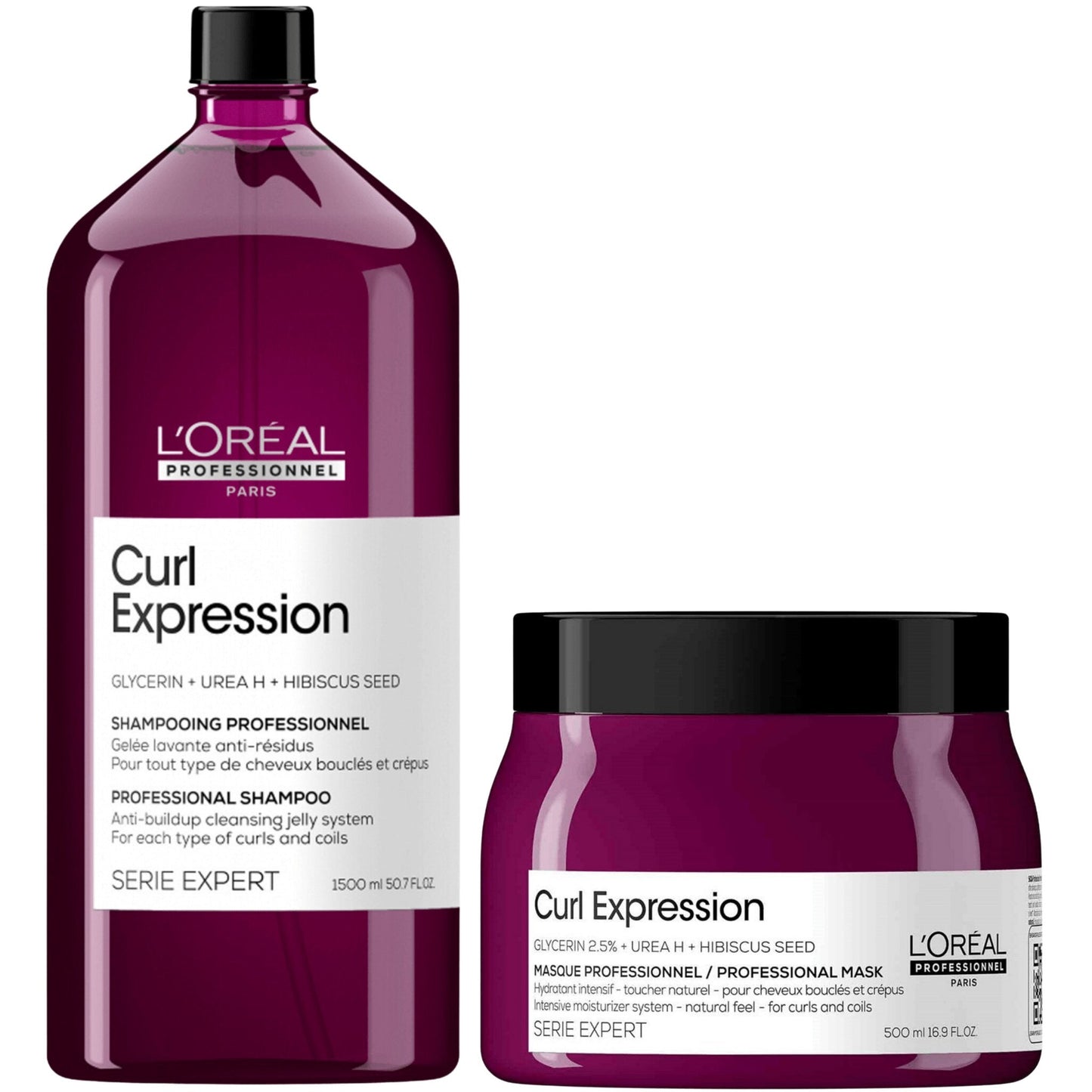 L’Oréal Professionnel Série Expert Curl Expression Duo – Anti-Residue Cleansing Jelly 1500ml + Intensive Hydrating Mask 500ml
