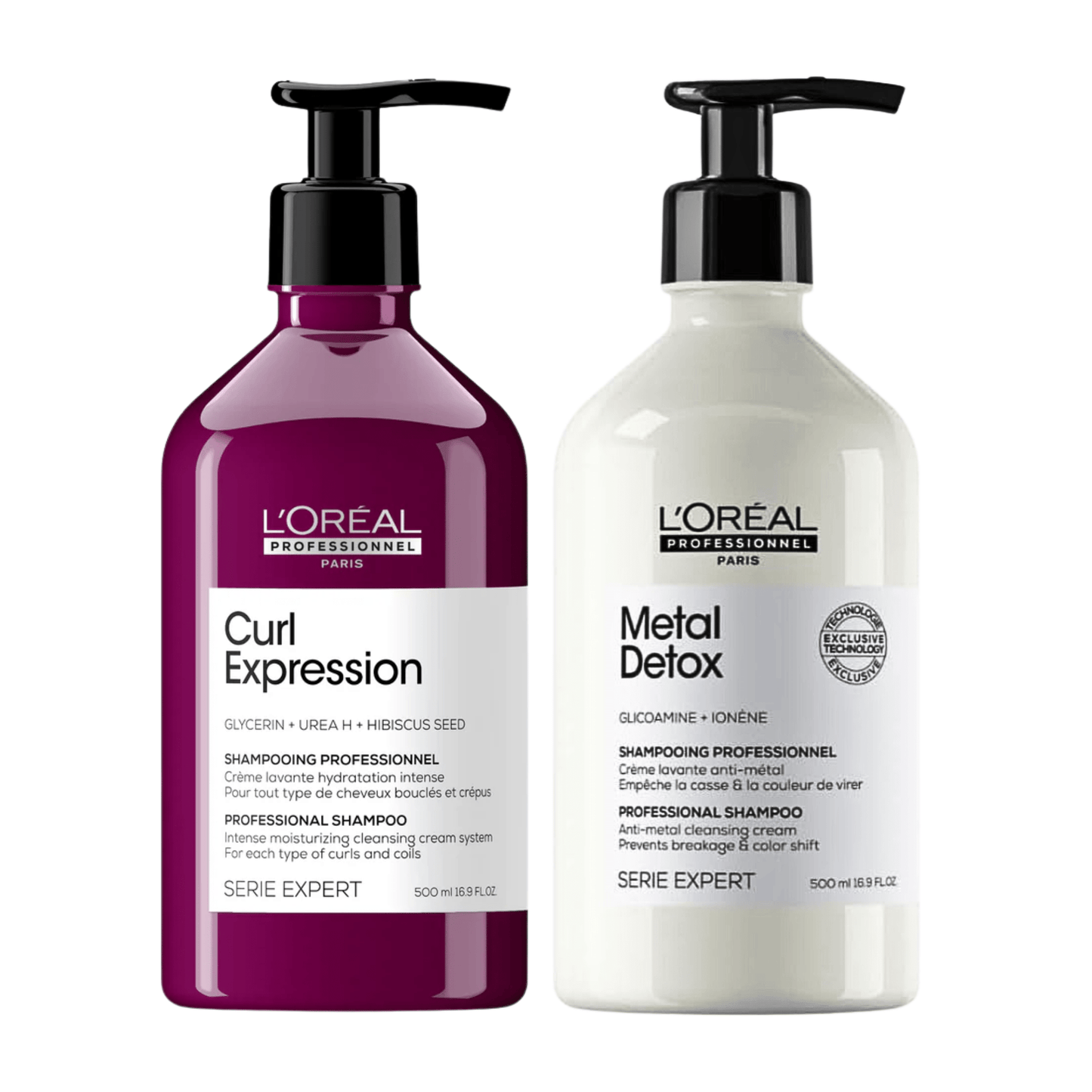 L’Oréal Professionnel Duo – Curl Expression Intense Hydration Cream Shampoo 500ml + Metal Detox Cream Shampoo 500ml