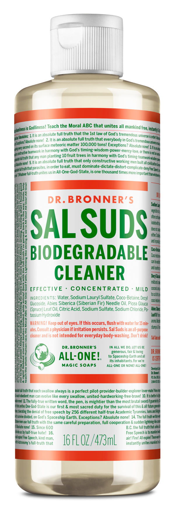 Sal Suds Biodegradable Cleaner - 16 oz - ProCare Outlet by Dr Bronner's