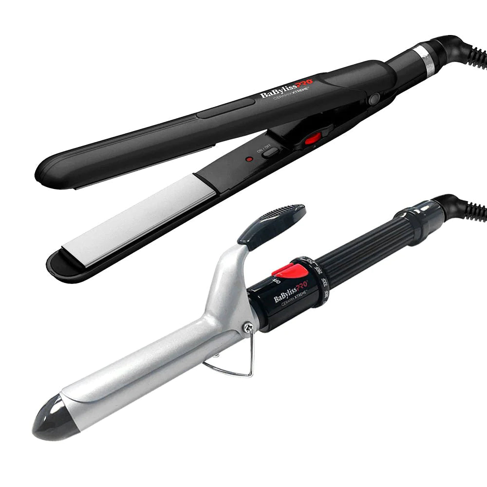 BABYLISS PRO. DUO CURLING IRON CERAMIC FLAT IRON 1 IN