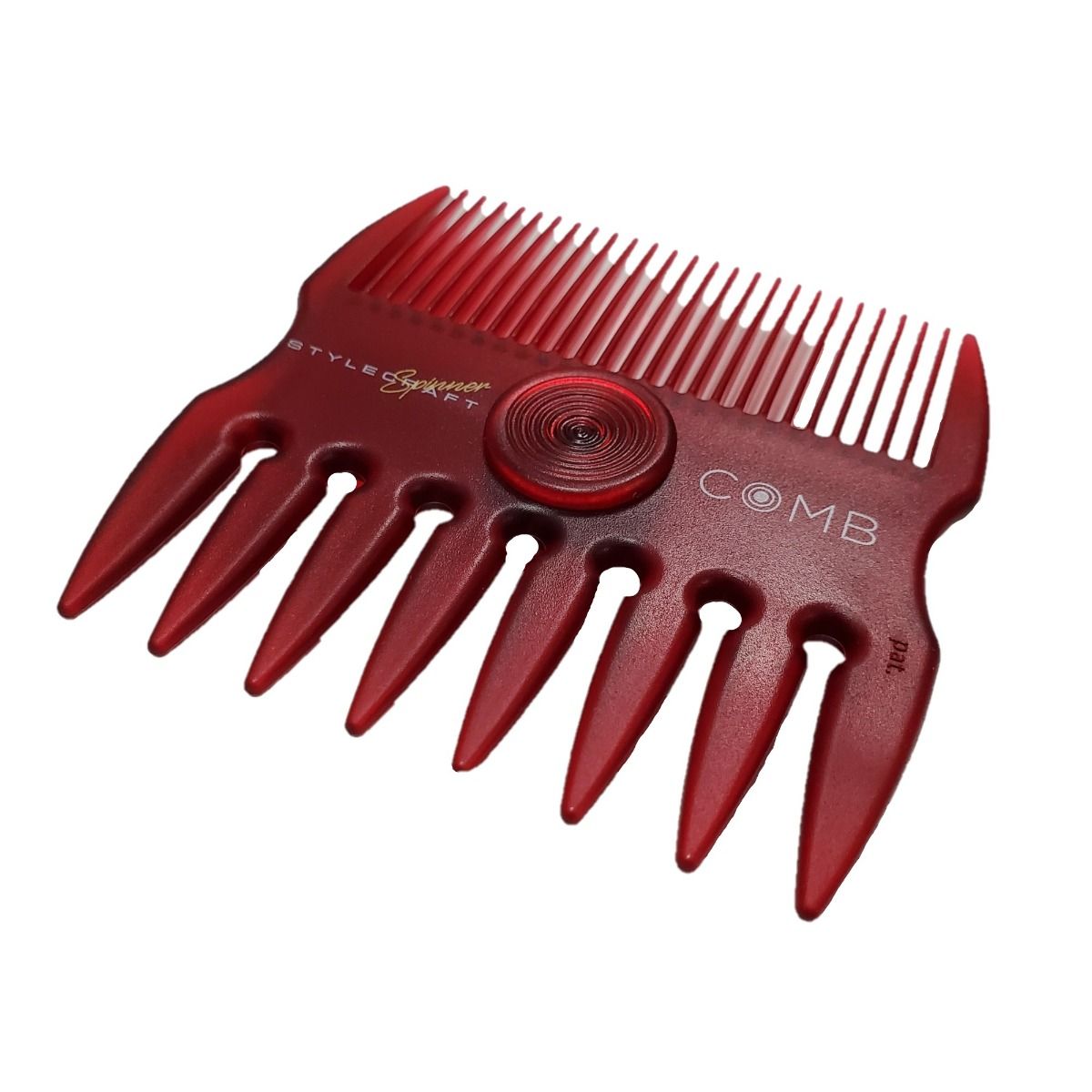 StyleCraft - 2 in 1 Spinner Fine/Coarse Tooth Texturizing and Grooming Hair Comb (Red) - by StyleCraft |ProCare Outlet|