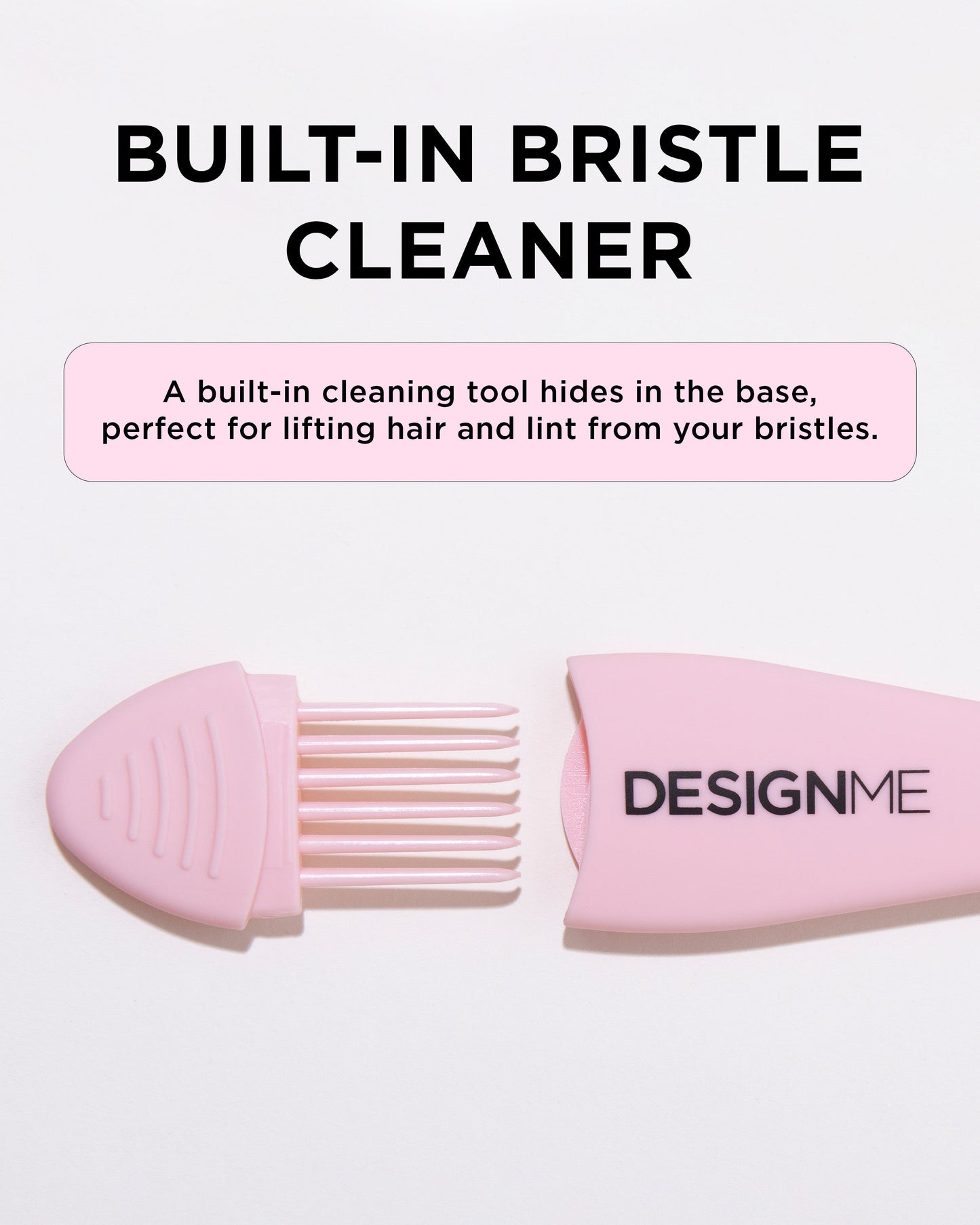 Design.Me Detangling Paddle Brush – Flexible Bristles with Built-In Bristle Cleaner