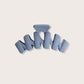 Plug By Must52 Zig Zag Claw Clip — Blue matte zig zag claw clip, front view, plain background