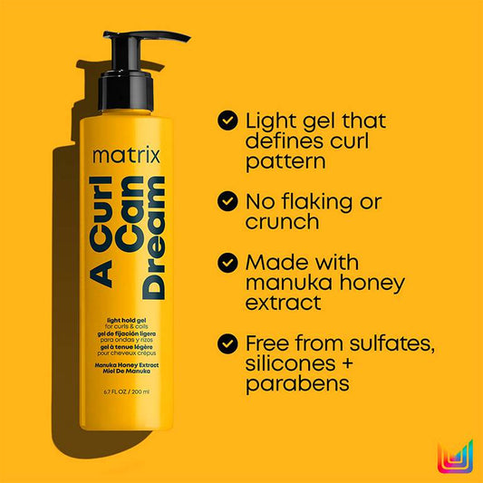 Matrix A Curl Can Dream Light Hold Gel 200ml – Defines Curls Without Crunch or Flakes