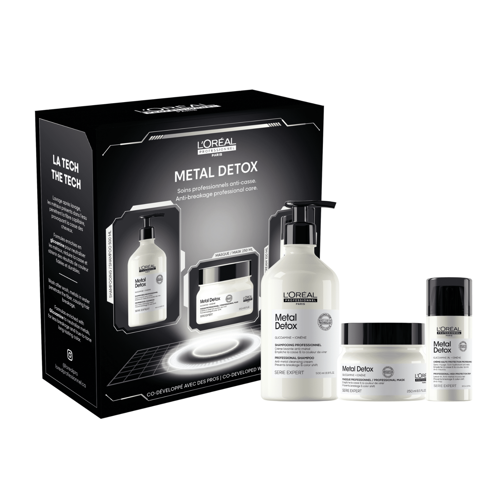 L'Oréal Professionnel Metal Detox Holiday Trio – Shampoo, Mask & Oil Gift Set