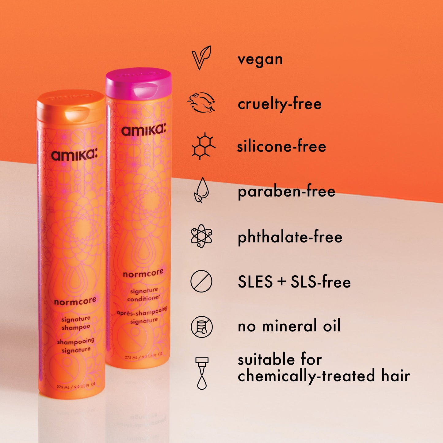 Amika Normcore Signature Shampoo – Gentle Antioxidant Cleanse for All Hair Types