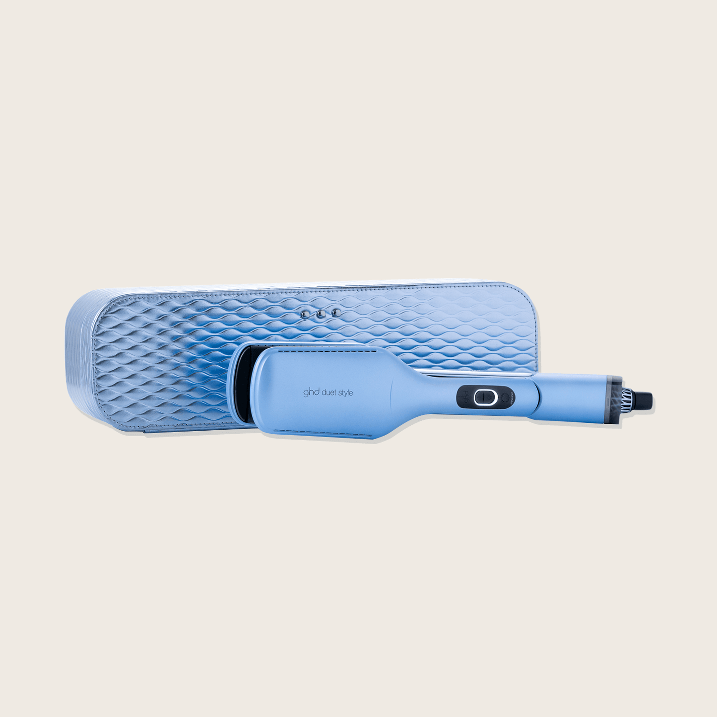 Duet Style brosse chauffante Bleu + Étui