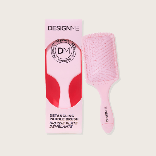 Design.Me Detangling Paddle Brush – Flexible Bristles with Built-In Bristle Cleaner