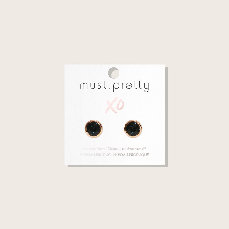 MUST.PRETTY Bezel Graphite Earrings — XO Collection