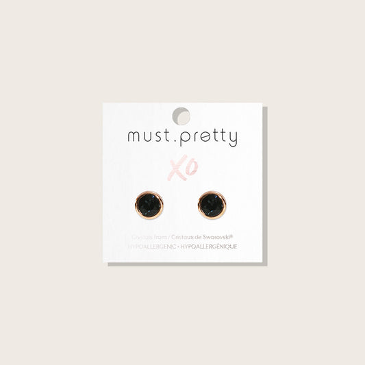 MUST.PRETTY Bezel Graphite Earrings — XO Collection