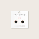 MUST.PRETTY Bezel Graphite Earrings — XO Collection