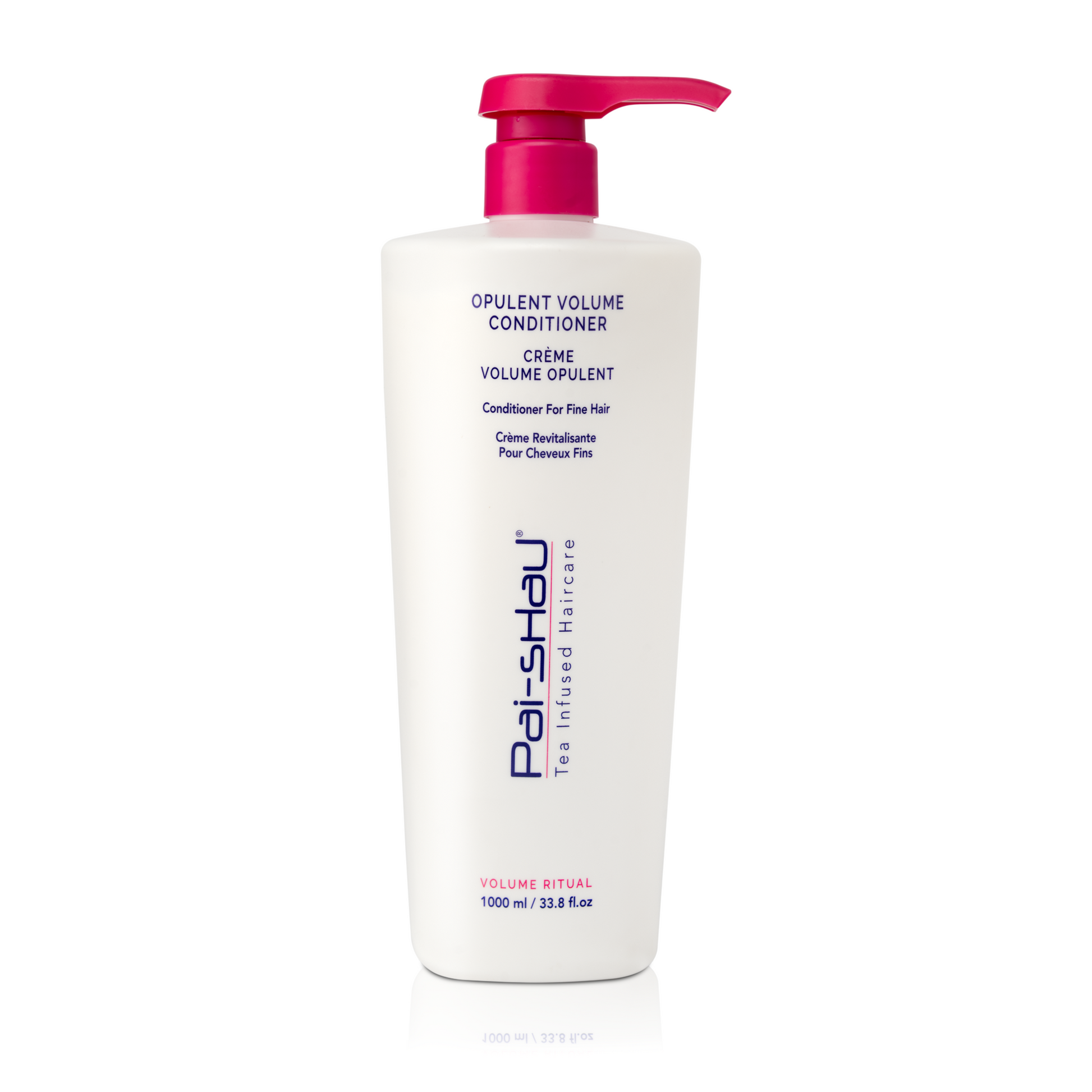 Pai-Shau - Opulent Volume Conditioner — new-livery white 1 L pump bottle with pink cap, front label, plain white background