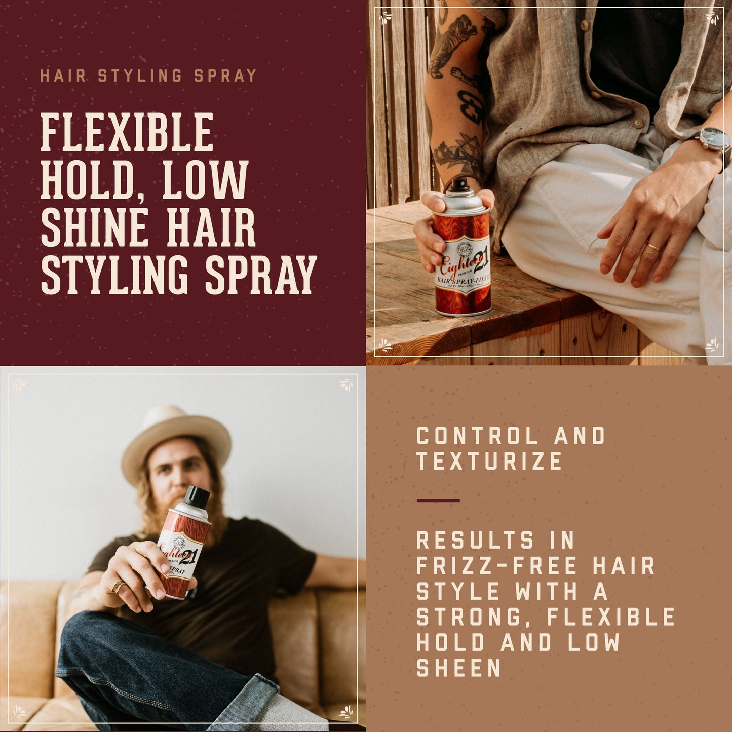 18.21 Man Made Premium Hair Spray — hair styling spray benefits overview