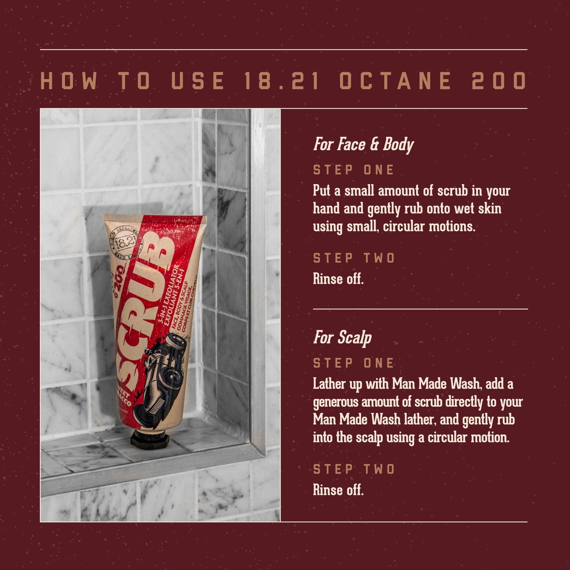18.21 Man Made Octane 200 Scrub — how to use guide
