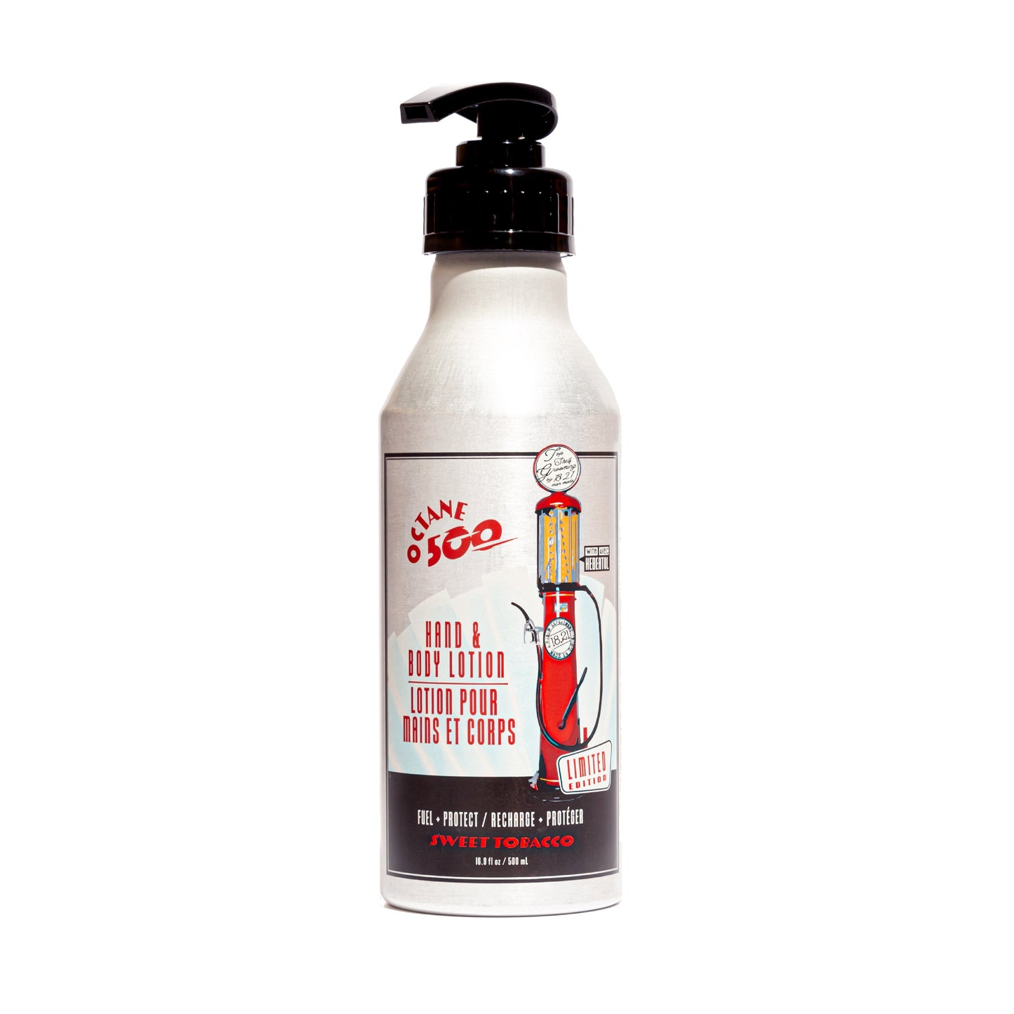 18.21 Man Made Octane 500 Hand & Body Lotion — Sweet Tobacco 500 ml pump bottle, official packshot