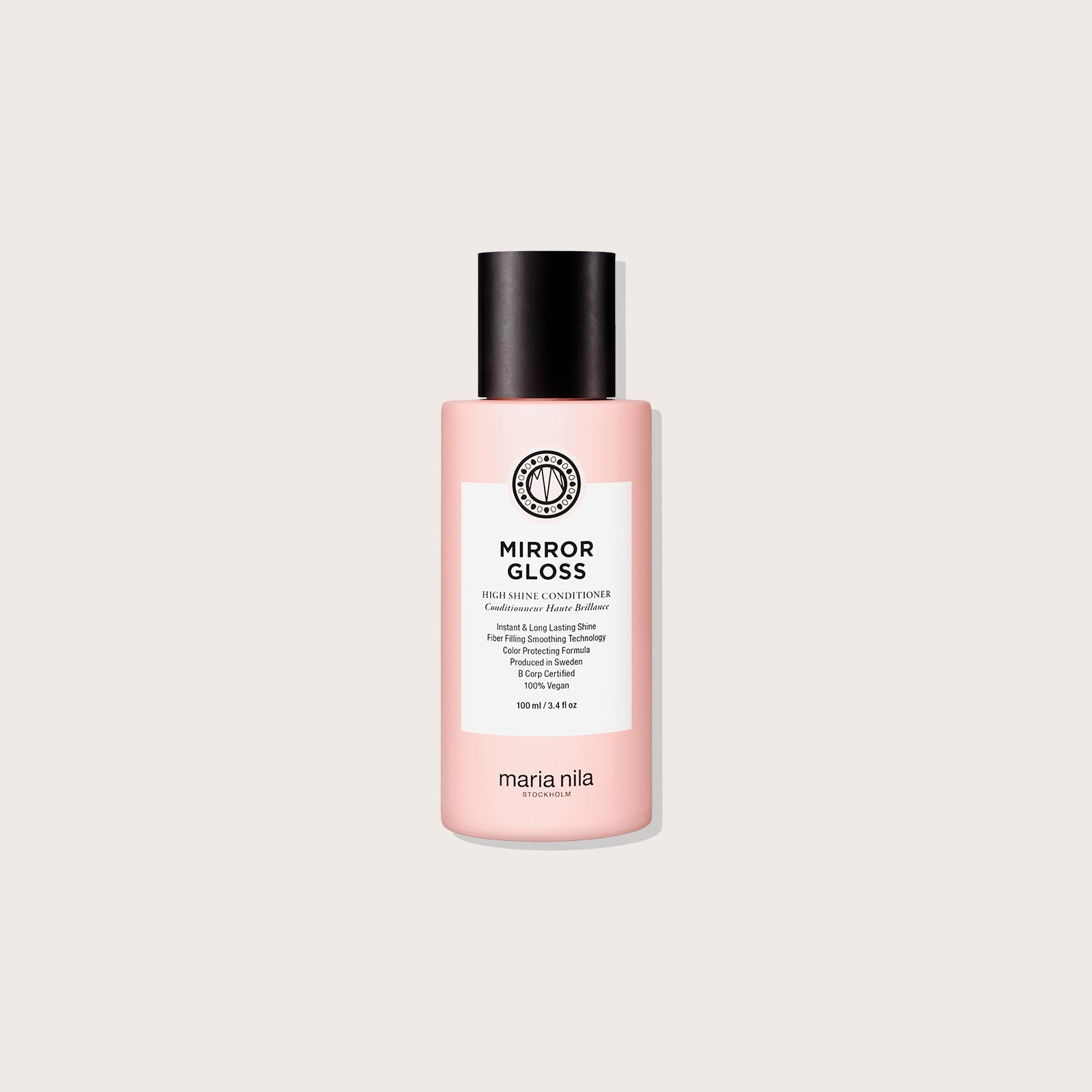 Maria Nila Mirror Gloss Conditioner — 100ml travel bottle, front label, plain background