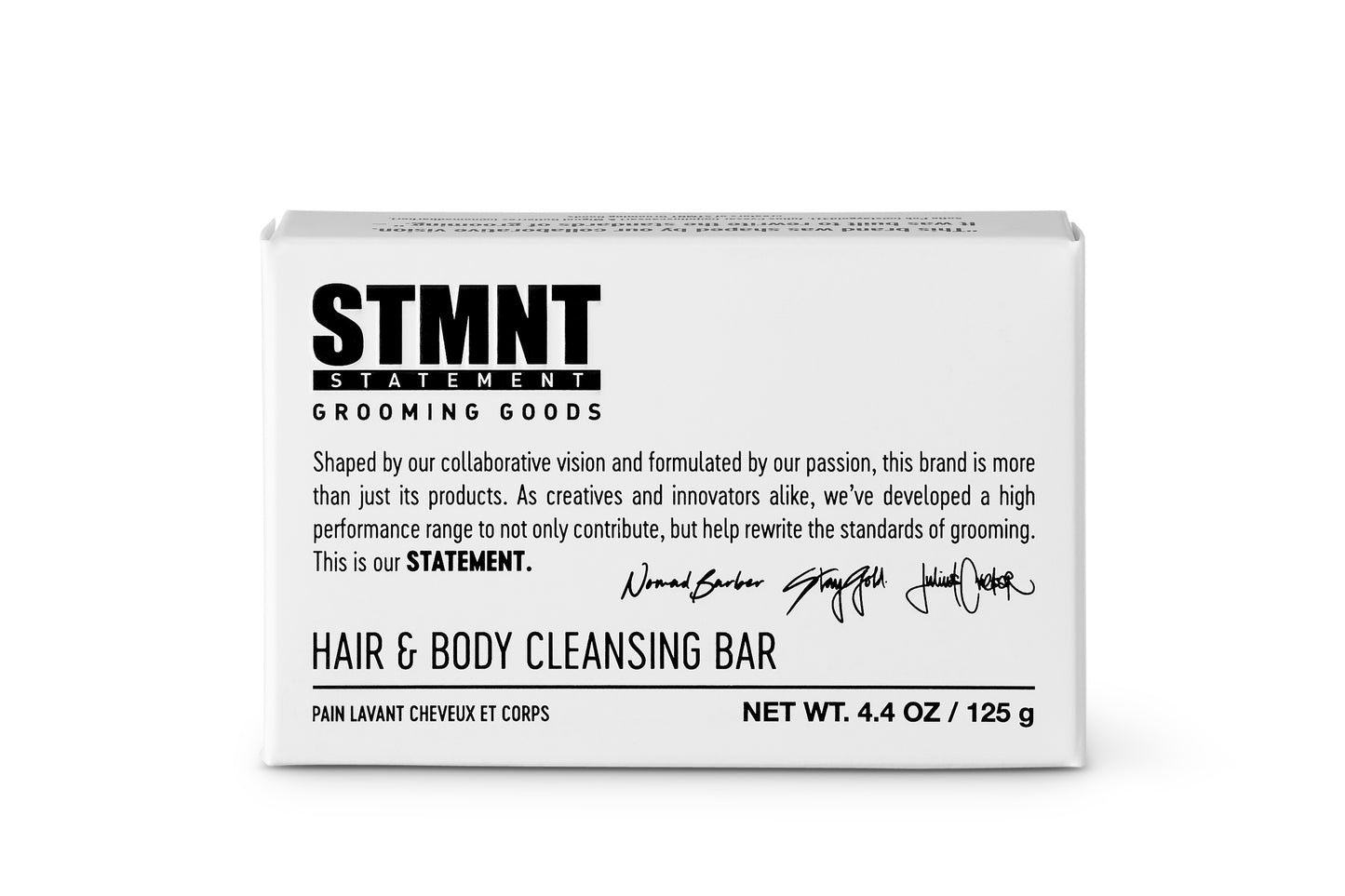 STMNT - Care - Hair and Body Cleansing Bar - 125 g — 125 g carton, front
