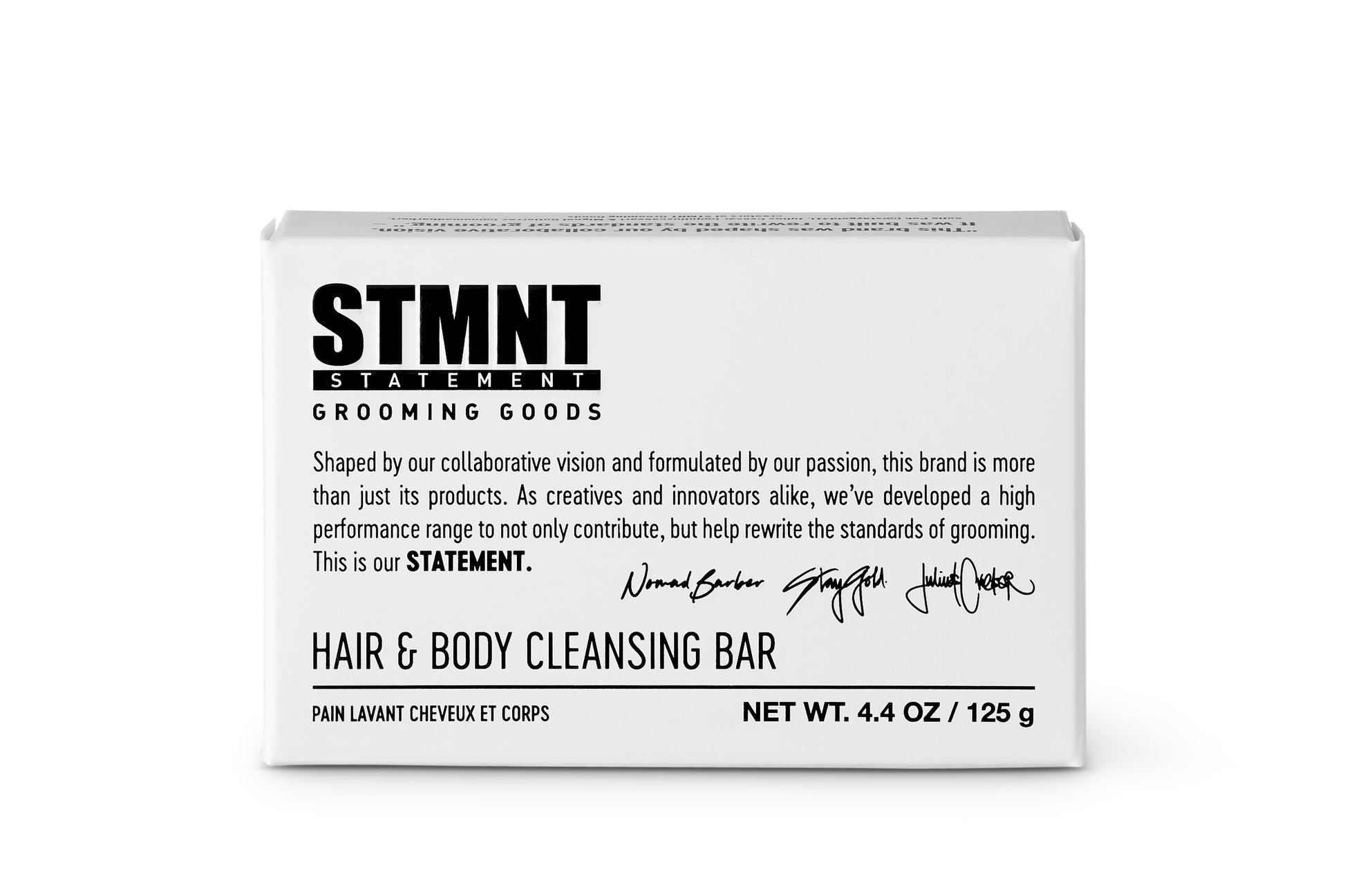 STMNT - Care - Hair and Body Cleansing Bar - 125 g — 125 g carton, front