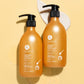 Luseta Beauty Manuka Honey Shampoo & Conditioner Duo - both 16.9 fl oz / 500 ml bottles side by side on amber background