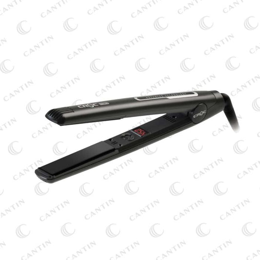 TITANE FLAT IRON "HYBRIDE" CROC 1" BLACK — professional flat iron, plates open, on a plain white background