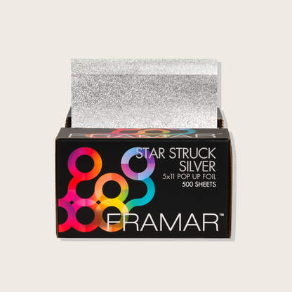 Feuilles aluminium gaufrées Star Struck Argent 5x11 – 500 unités | Framar | ProHair.ca