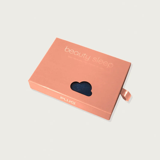 Plug By Must52 Satin Pillowcase — Midnight Blue queen satin pillowcase in its Beauty Sleep gift box