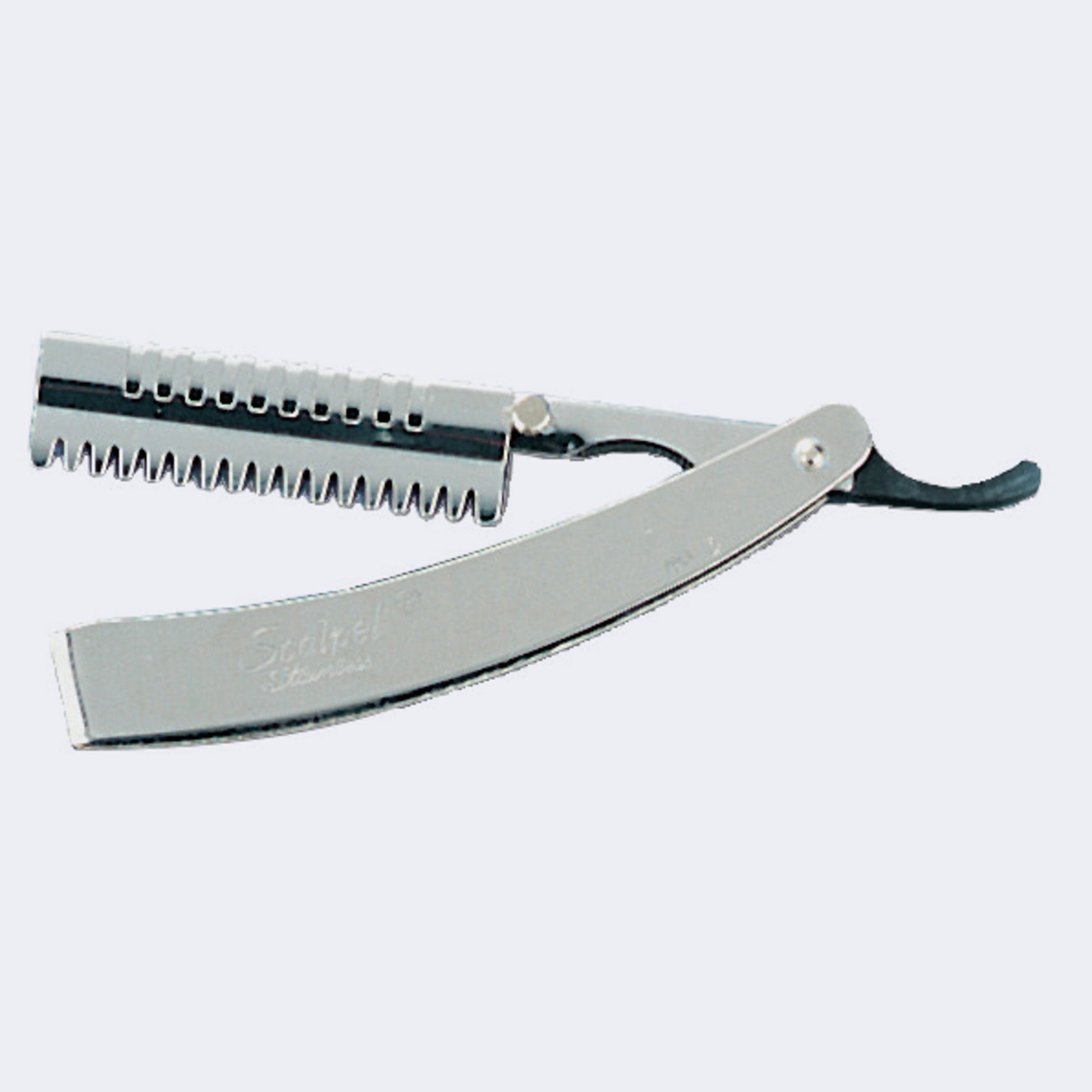Dannyco 3C Stainless Steel Haircutting Razor – Flat Handle / Rasoir de coupe Dannyco 3C en acier inoxydable – manche plat