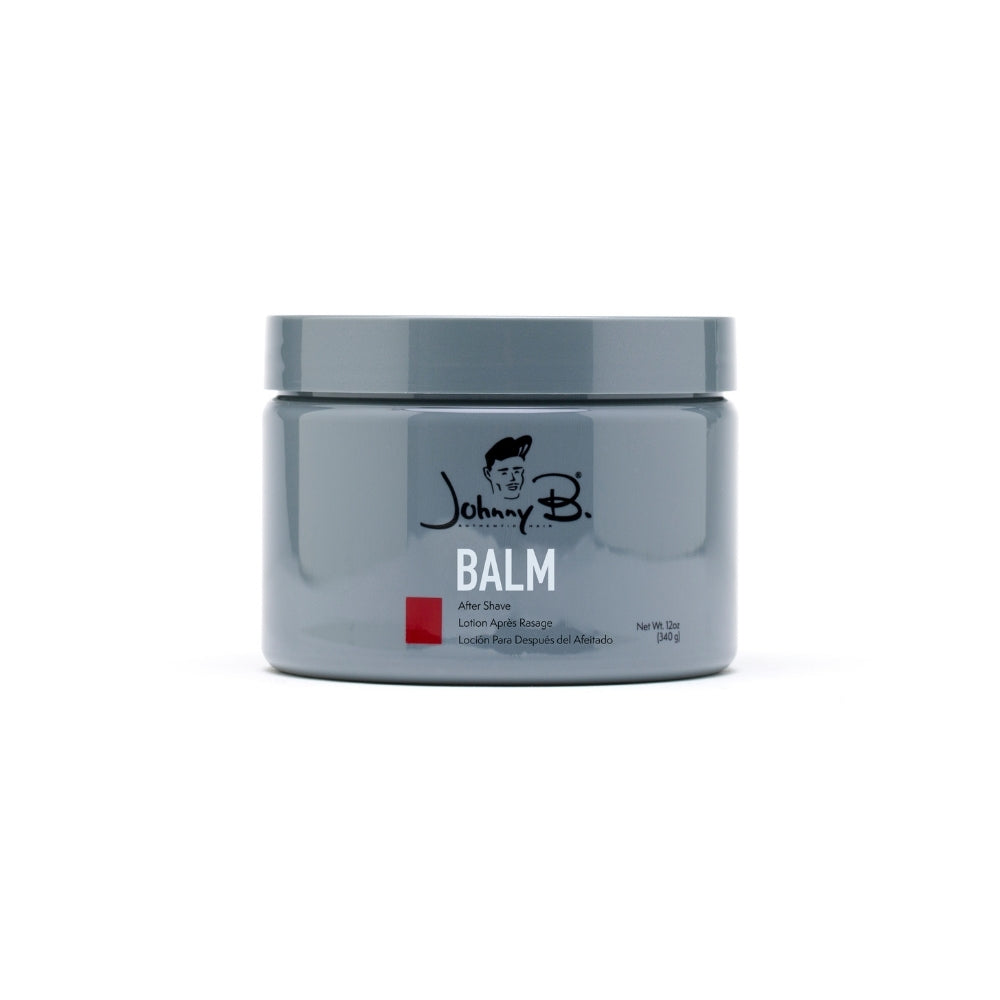 Johnny B After Shave Balm — 12 oz jar, front label, white background
