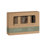 Loma Bamboo Tools Box Set – Paddle Brush, Round Brush and Detangling Comb