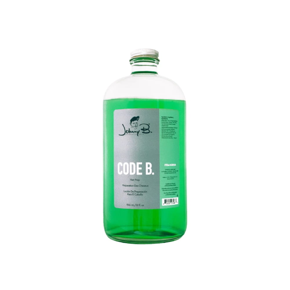 Johnny B Code B Hair Prep — 1 L bottle, front label, white background