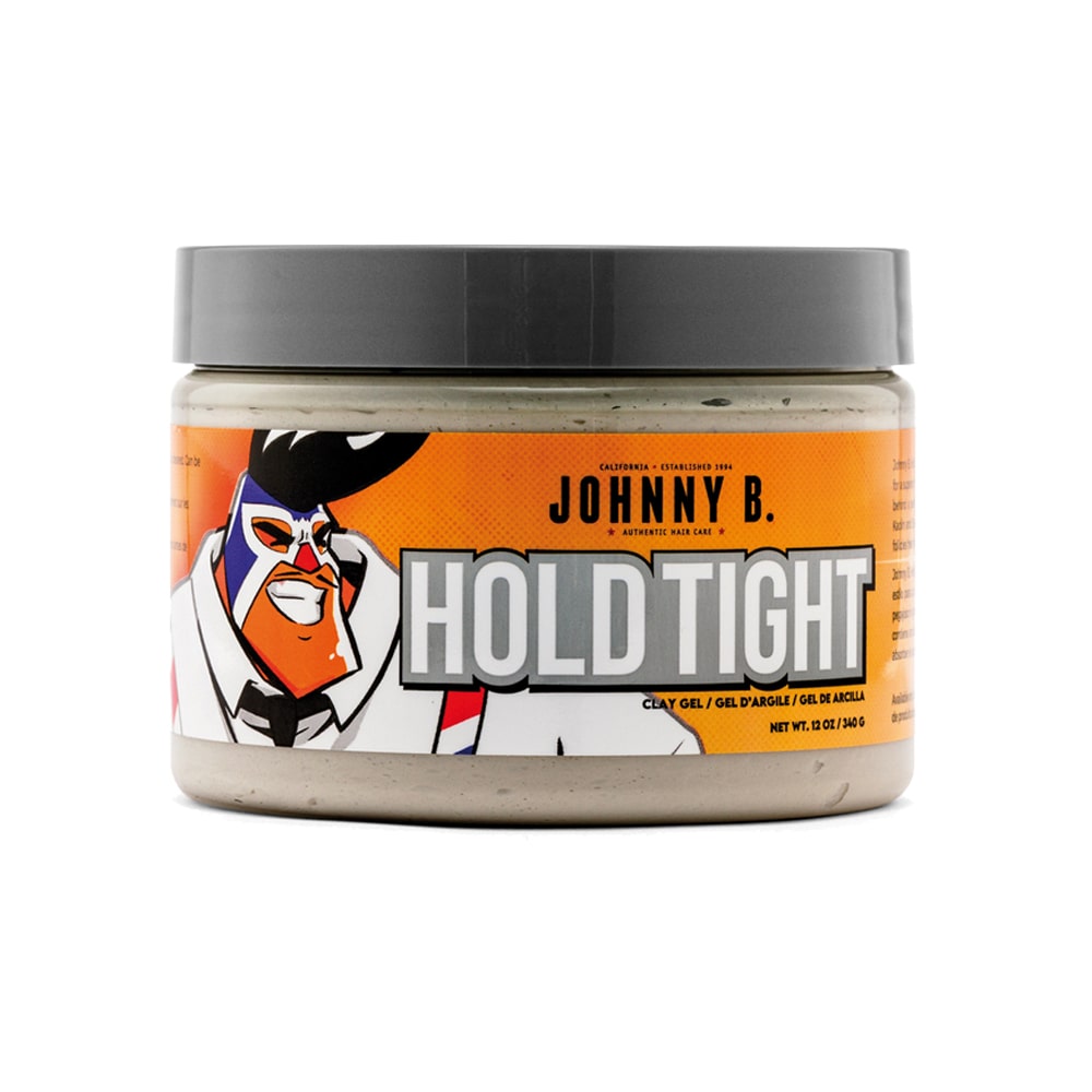Johnny B Hold Tight Clay Gel — 12 oz jar with Hold Tight artwork, white background