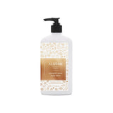 Aluram Pumpkin Spice Body Lotion — 532 ml pump bottle, gold patterned seasonal label, plain white background