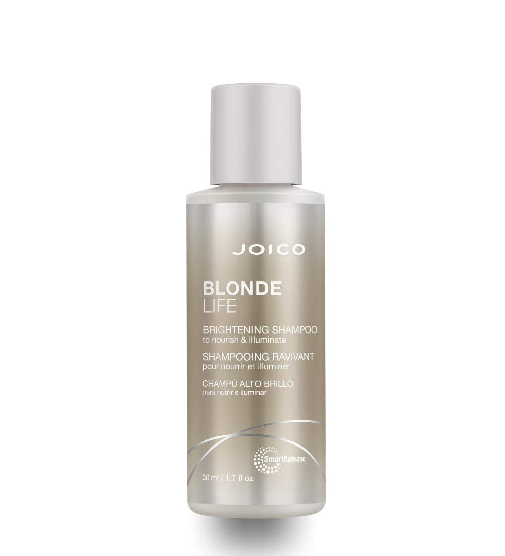 Joico Blonde Life Brightening Shampoo — 50 ml travel-size bottle, front label, plain white background