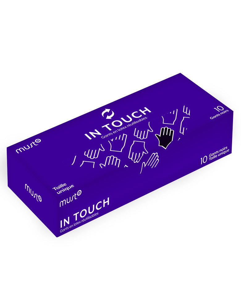 Must52 Reusable Latex Gloves – Black, Powder-Free, Box of 10