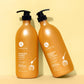 Luseta Beauty Manuka Honey Shampoo & Conditioner Duo - matching 33.8 fl oz / 1 L shampoo and conditioner pair on amber background