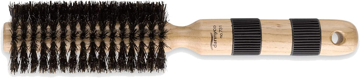 Dannyco Professional Oakwood Handle Circular Brush With 100% Pre-Softened Natural Boar Bristles Medium