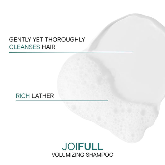 Joico JoiFULL Volumizing Shampoo & Conditioner Duo — shampoo lather swatch — gently yet thoroughly cleanses, rich lather