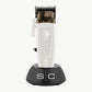 Color: White; Saber 2 Professional Hair Clipper with EON Digital Brushless Motor clipper in charging base