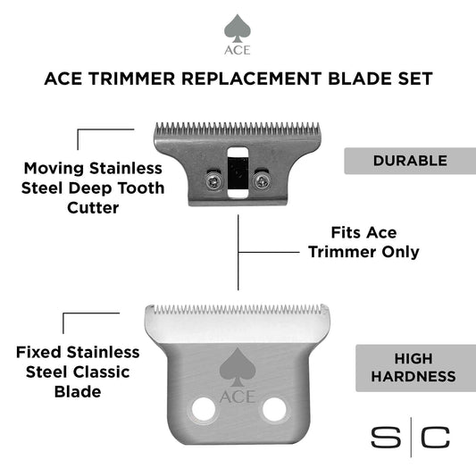 StyleCraft Japanese Stainless Steel Ace Trimmer Blade & Deep Tooth Cutter – Professional